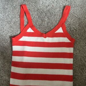 Striped Red and White Women's Top
